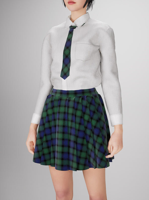 Preppy Skirt, Shirt and Tie Outfit
