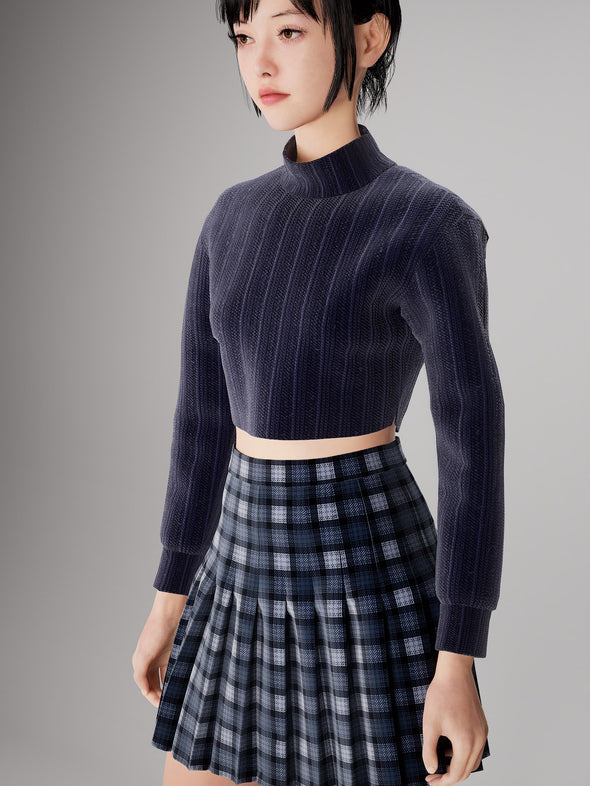 Turtle Neck Ribbed Crop Sweater*