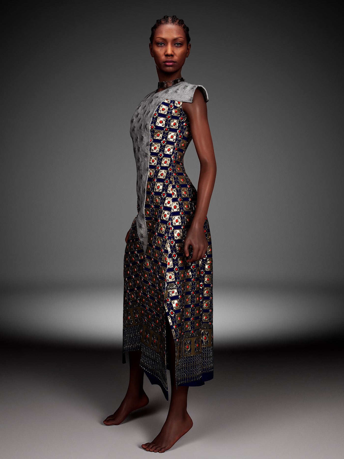 Folk Embroidered Dress uDraper Folk Embroidered Dress uDraper