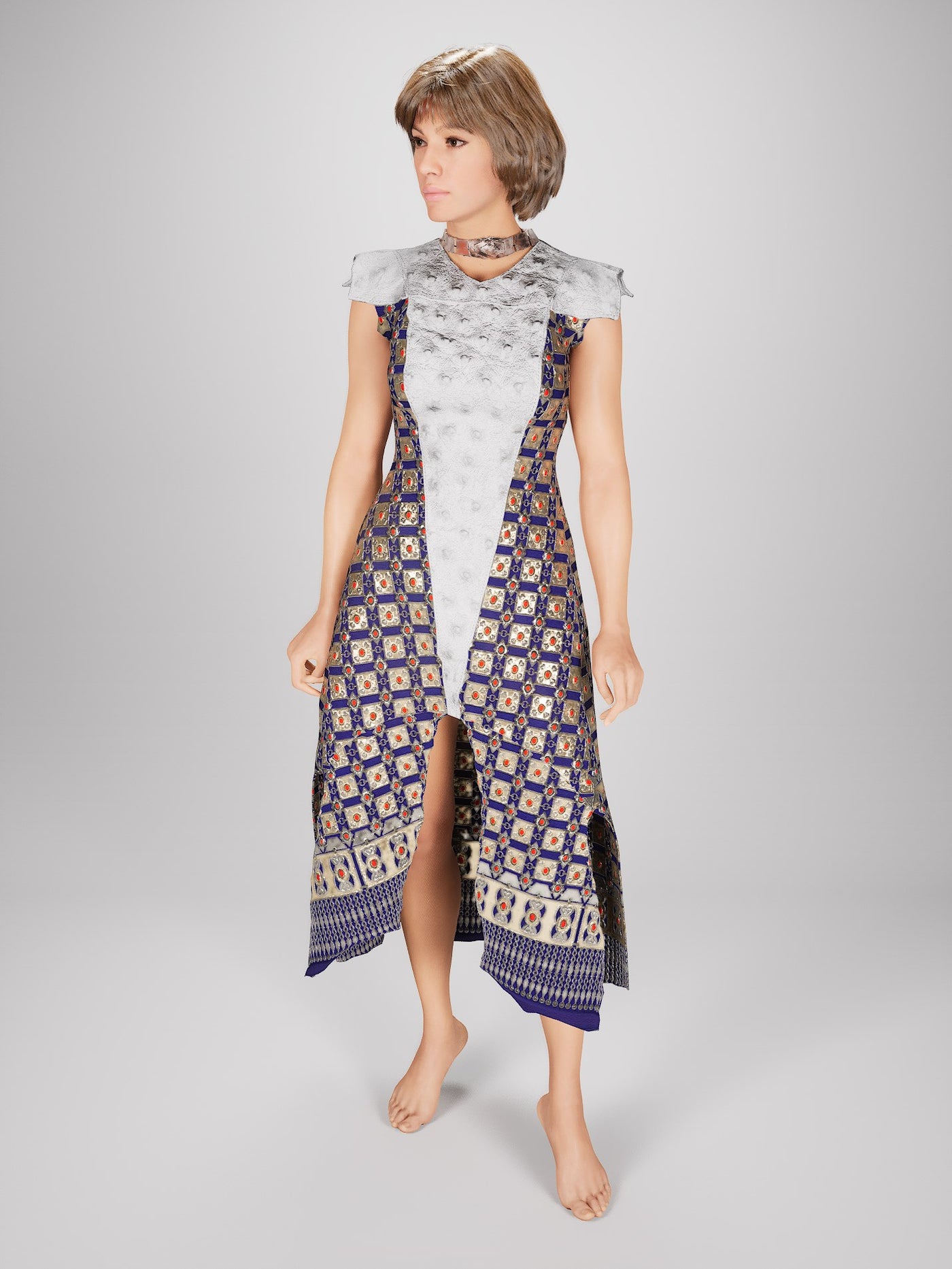 Folk Embroidered Dress uDraper Folk Embroidered Dress uDraper